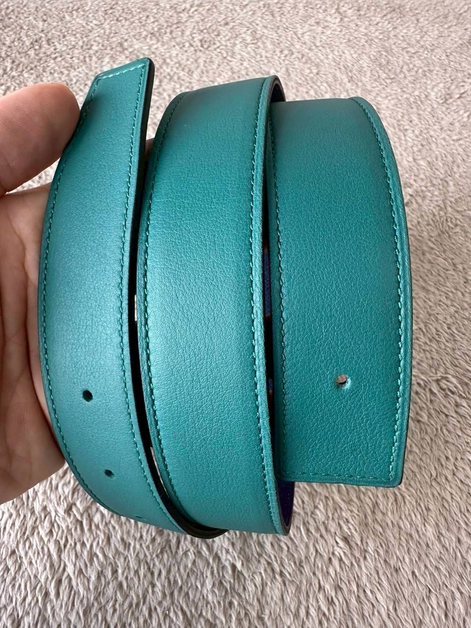 Hermes Belt 32mm หัวกลมเงิน