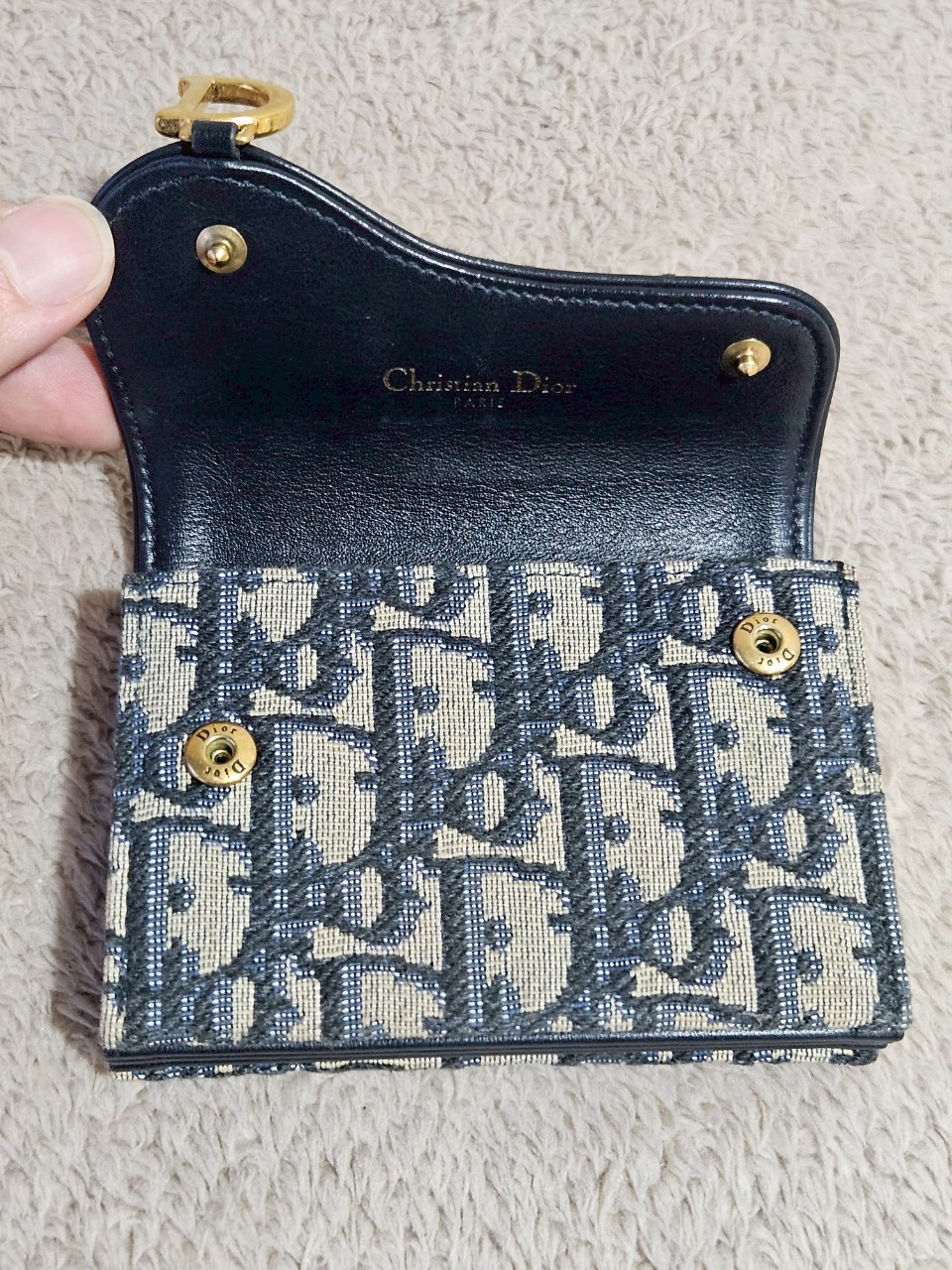 Dior Saddle 5 Gusset Card Holder Blue Dior Oblique Jacquard