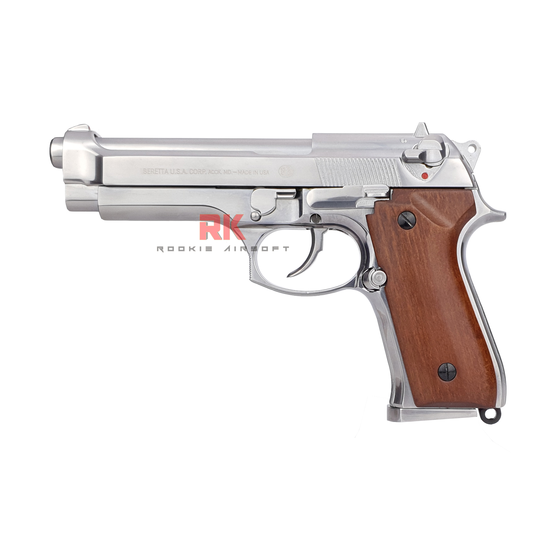 SRC Beretta M92 กริปไม้ GBB - Silver