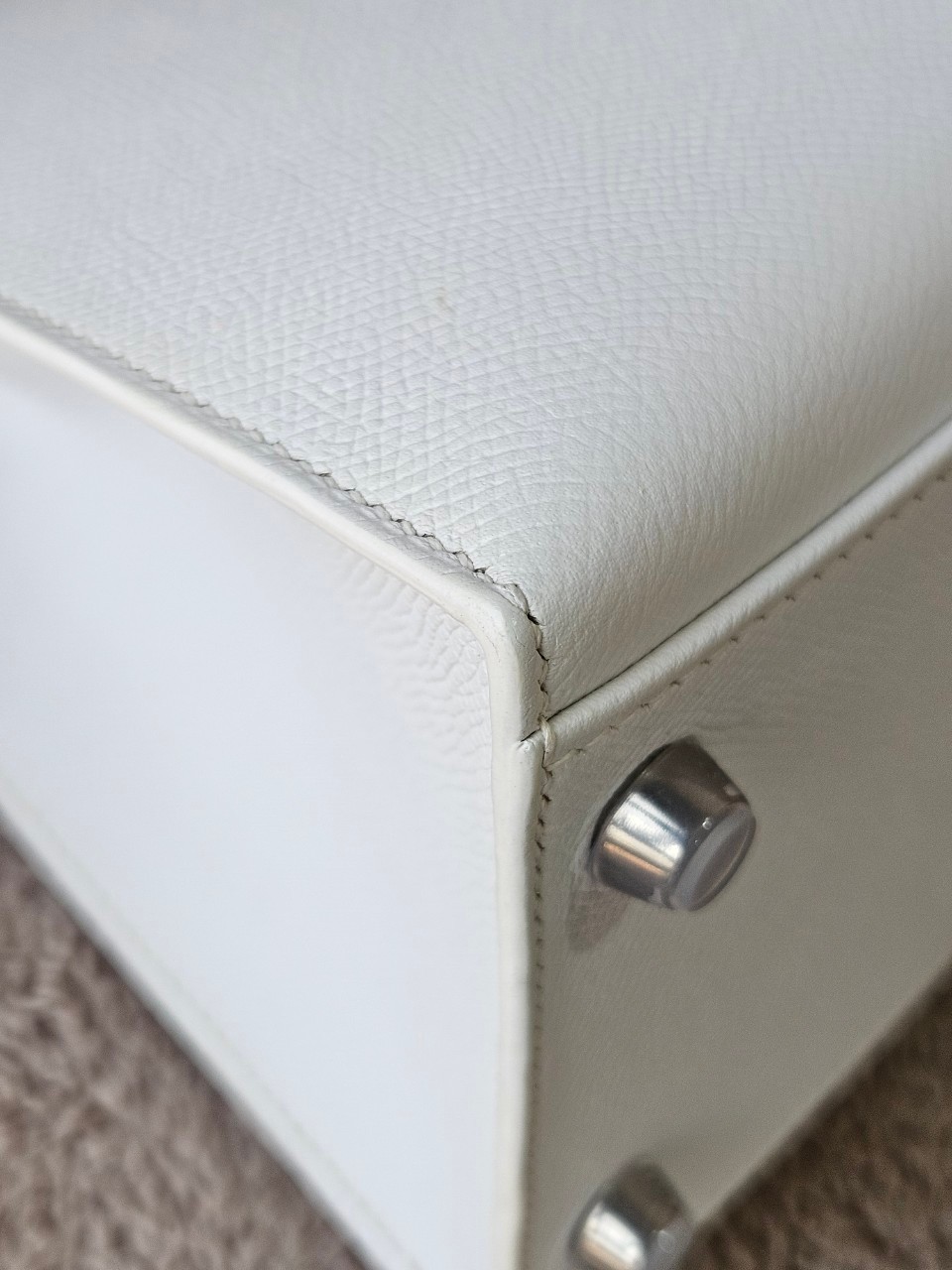 Hermes K32 Blance Epsom PHW stamp K