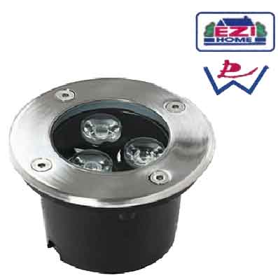 โคมไฟฝังพื้น LED 3w-แสงวอม (สีเหลือง )-ฝังพื้น