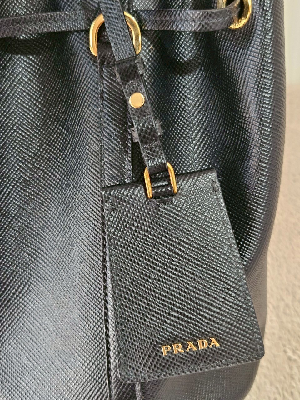 Prada Bucket Bag in Saffiano Leather Nero