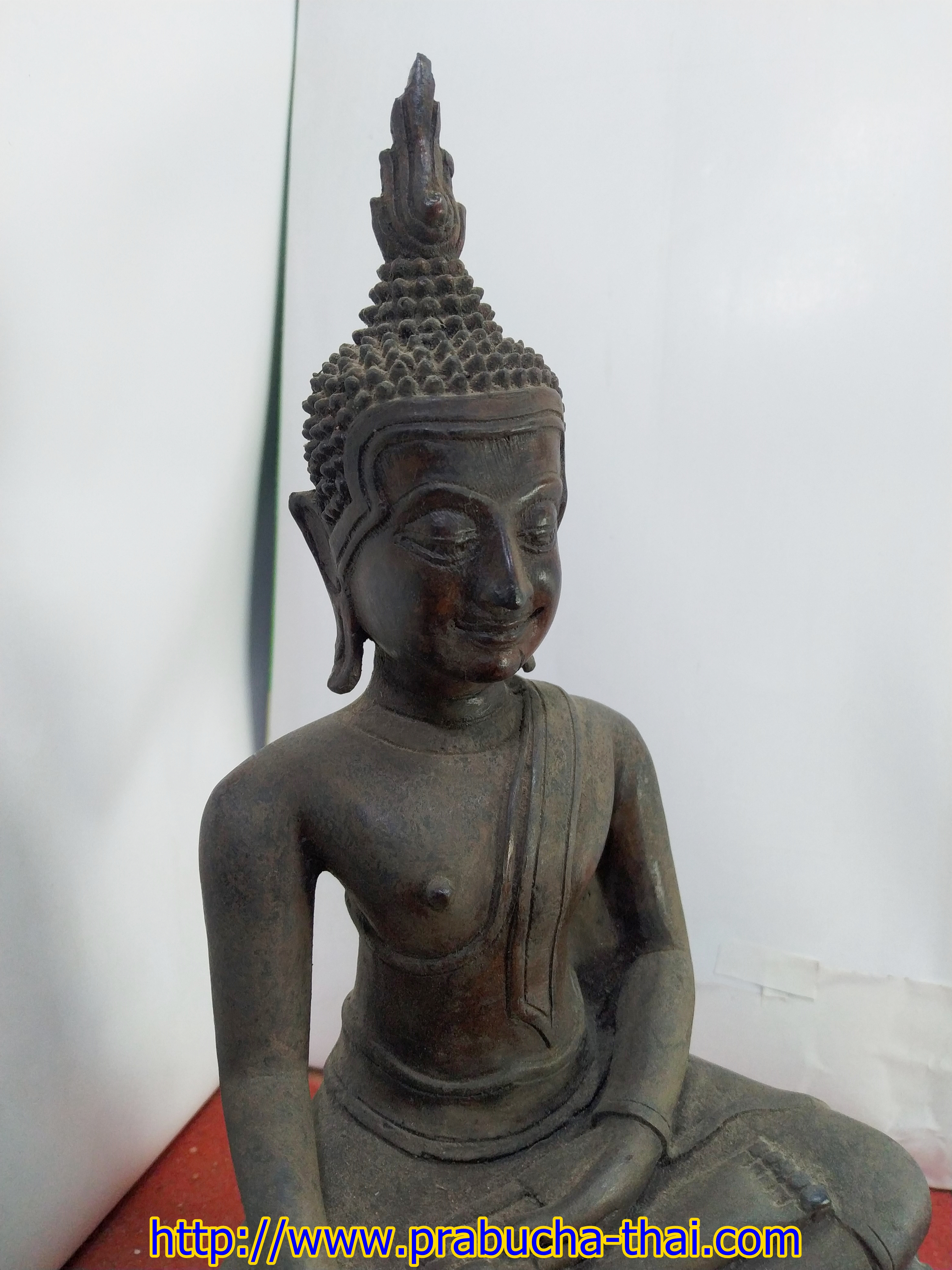พระอู่ทอง ฐานบัวสามขา หน้าตัก 5 นิ้ว เนื้อสำริด