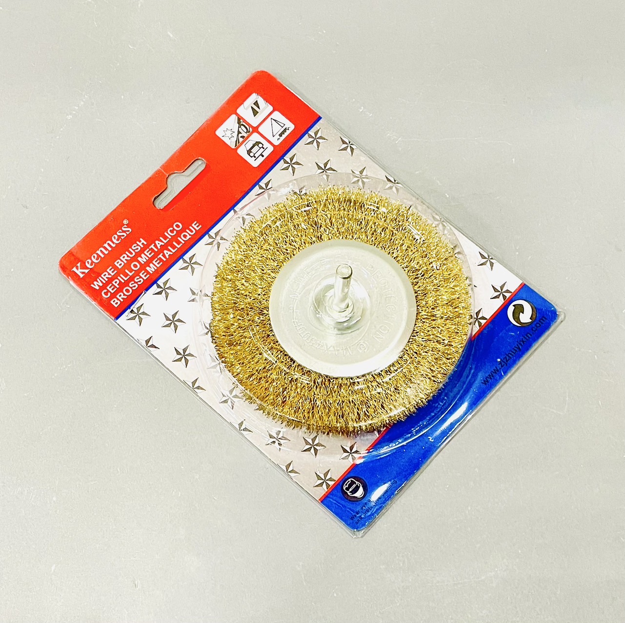 แปรงลวดกลม 4" มีแกน (แปรงล้อมีแกน)