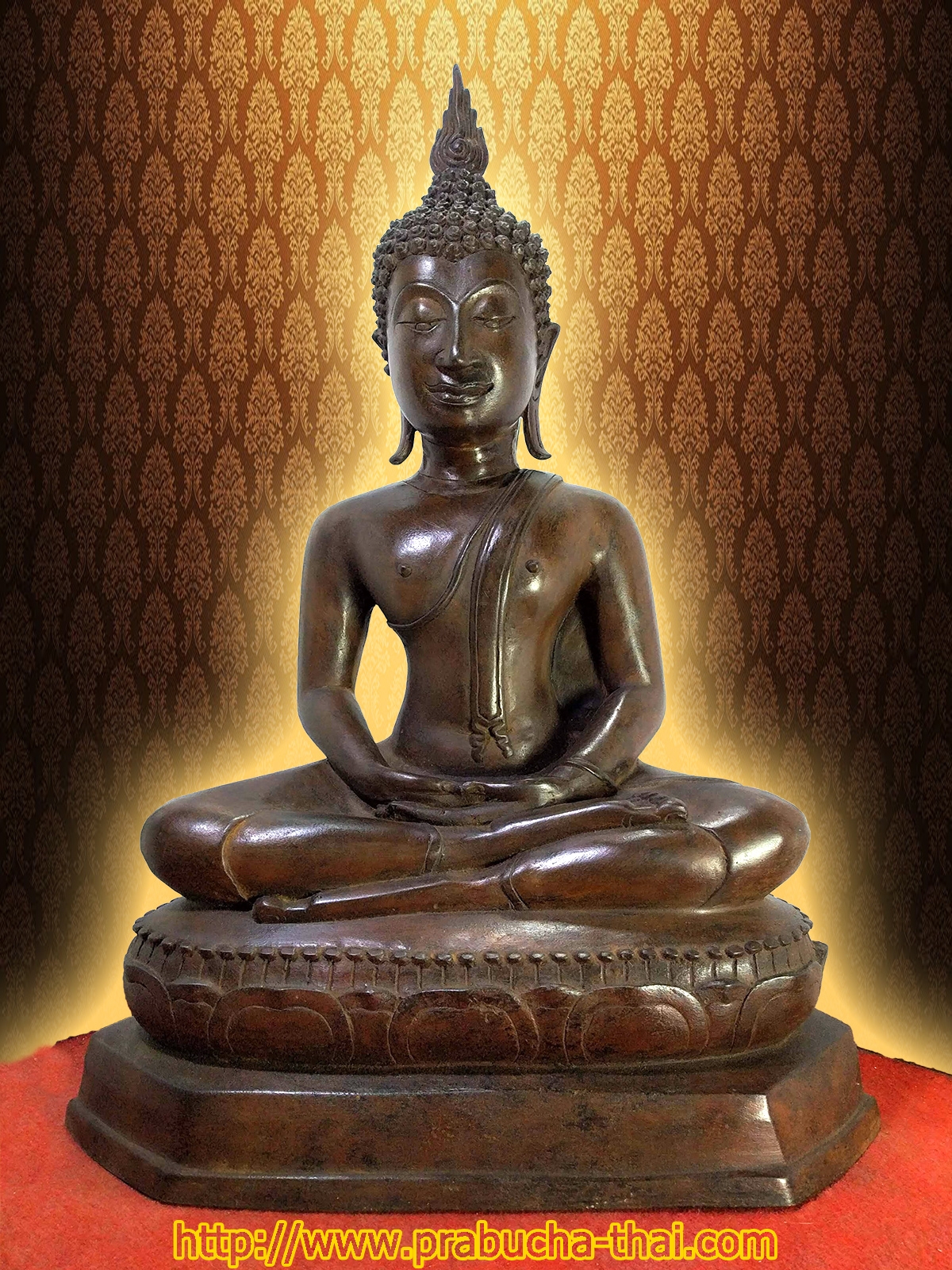 พระสุโขทัย ปางสมาธิ หน้าตัก 9 นิ้ว เนื้อโลหะสำริด