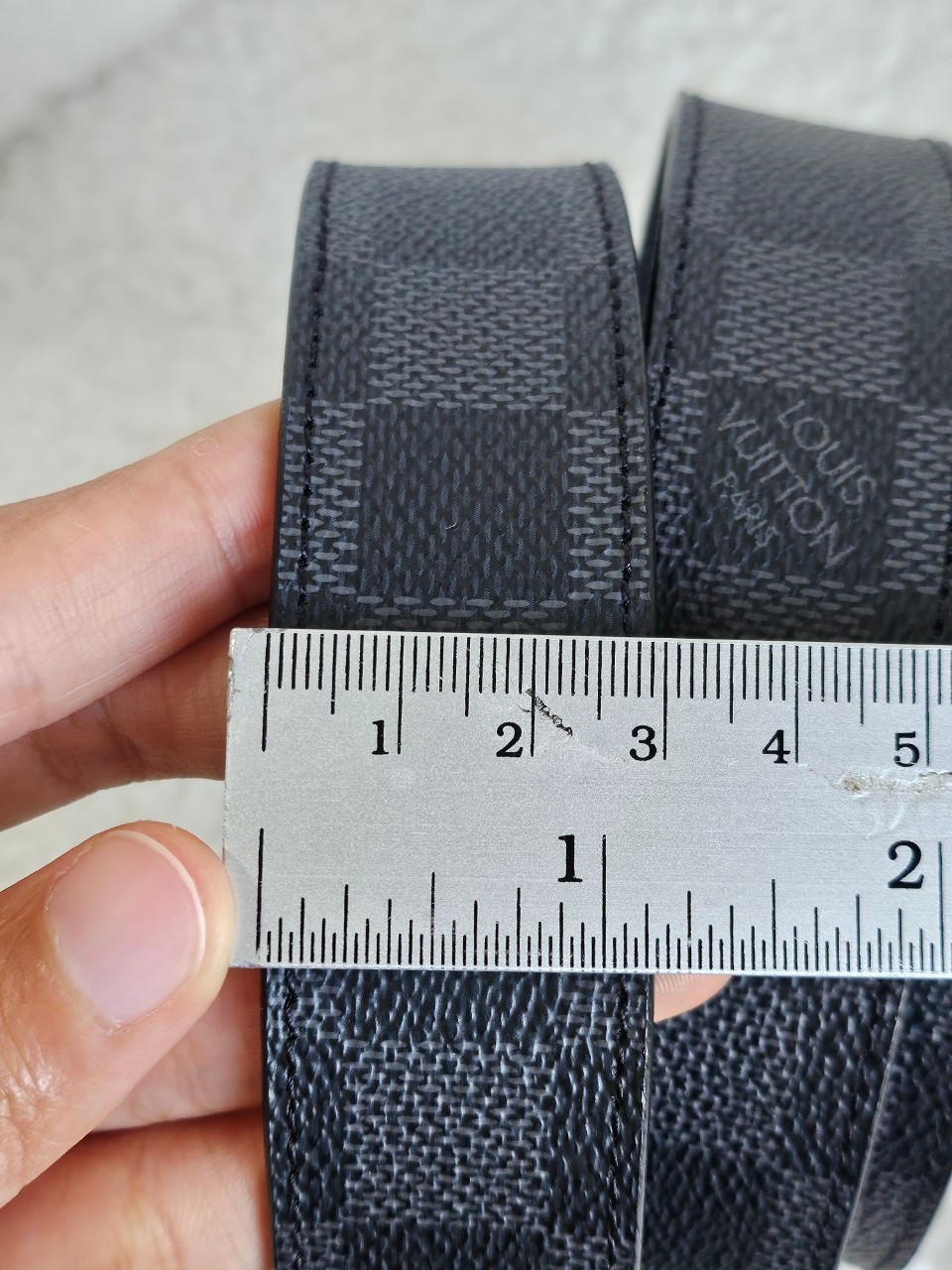 lv belt M6834 หัวเงิน damier graphite