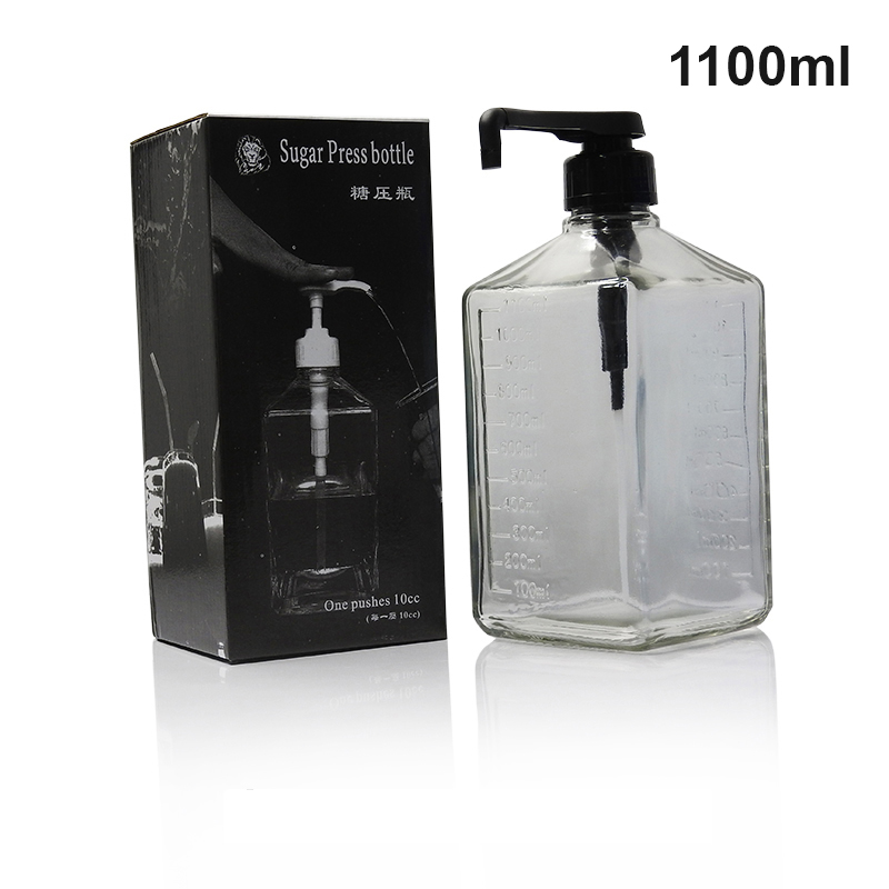 Syrup bottle with black pump 1610-562