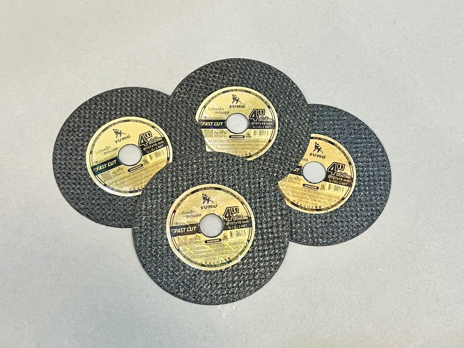 ใบตัดบาง 4" x 1มิล FastCut ดำทอง 2ชั้น Sumo
