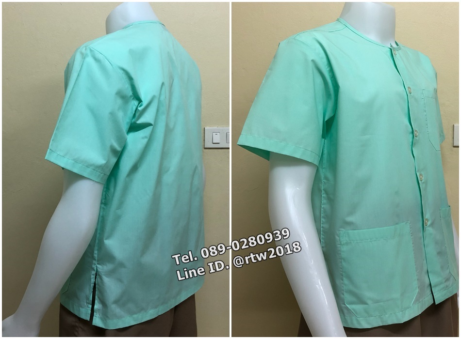 เสื้อสปาสีเขียวมิ้น (รหัส D6)