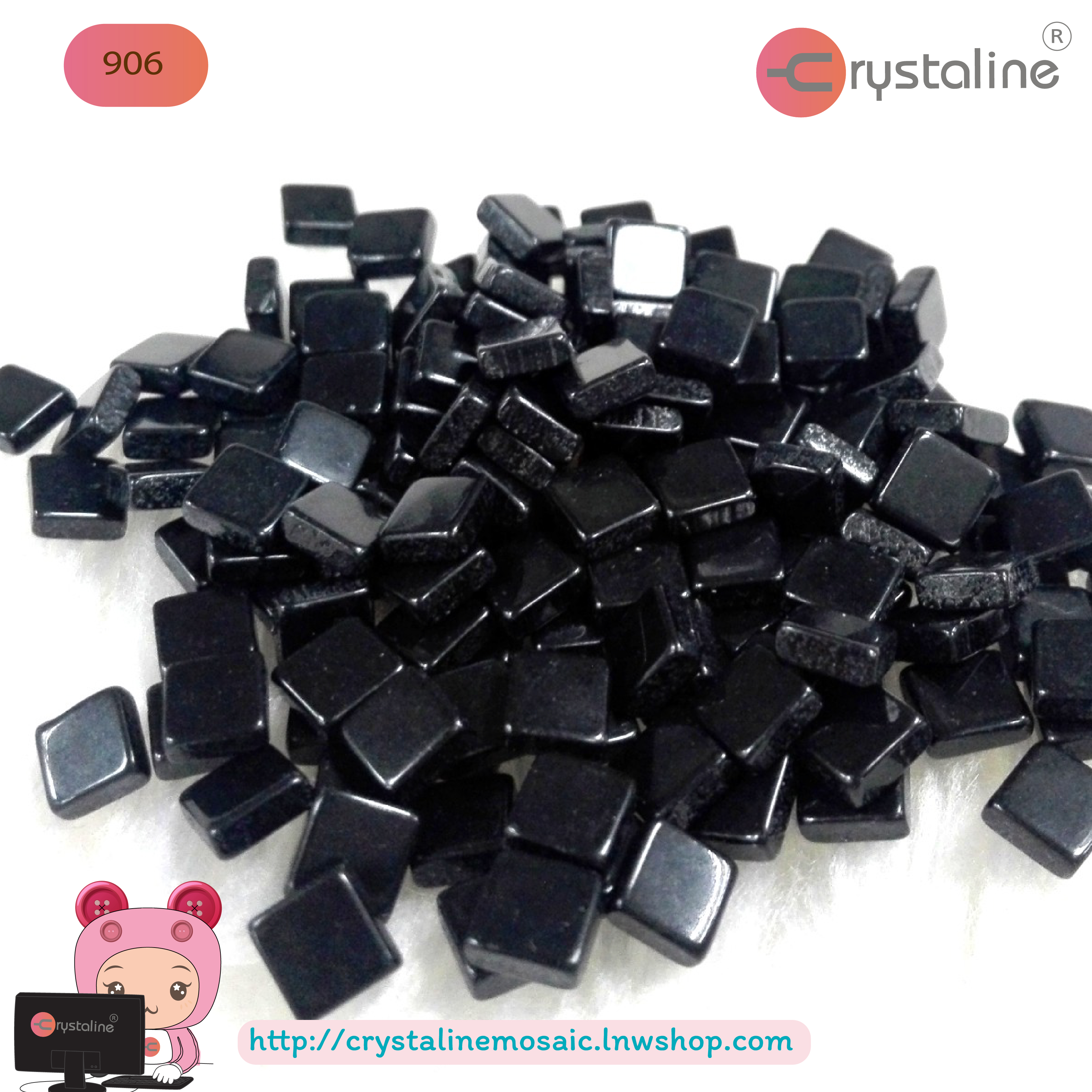 โมเสค เนื้อทึบแสงเงา ขนาด 5 x 5 mm. ( 500 g./Pack)
