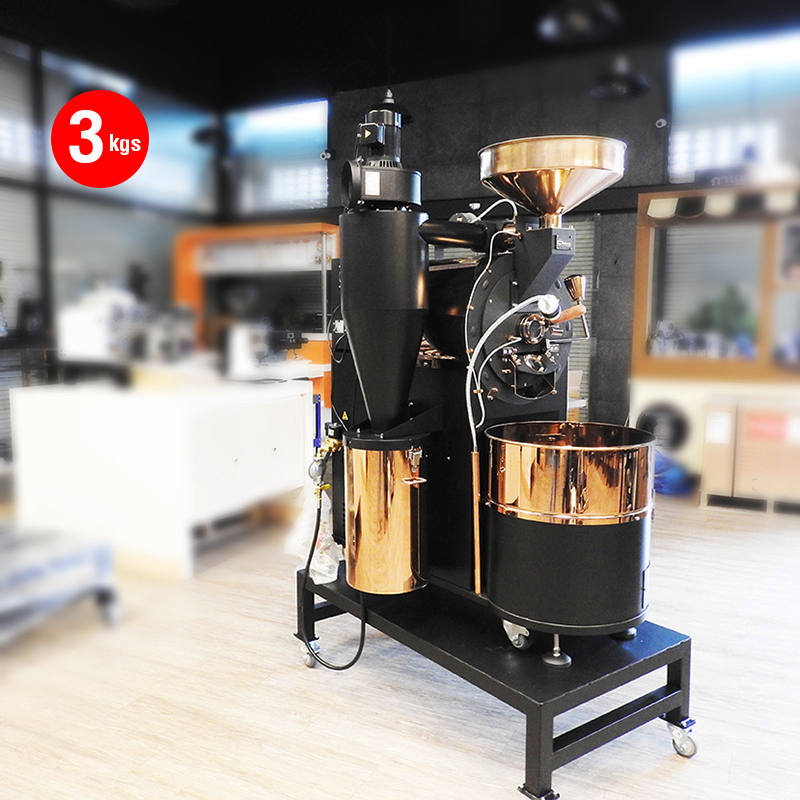 เครื่องคั่วกาแฟ 3 กิโลกรัม แก๊ส มีระบบเชื่อมต่อคอมพิวเตอร์เพื่อควบคุมการคั่ว