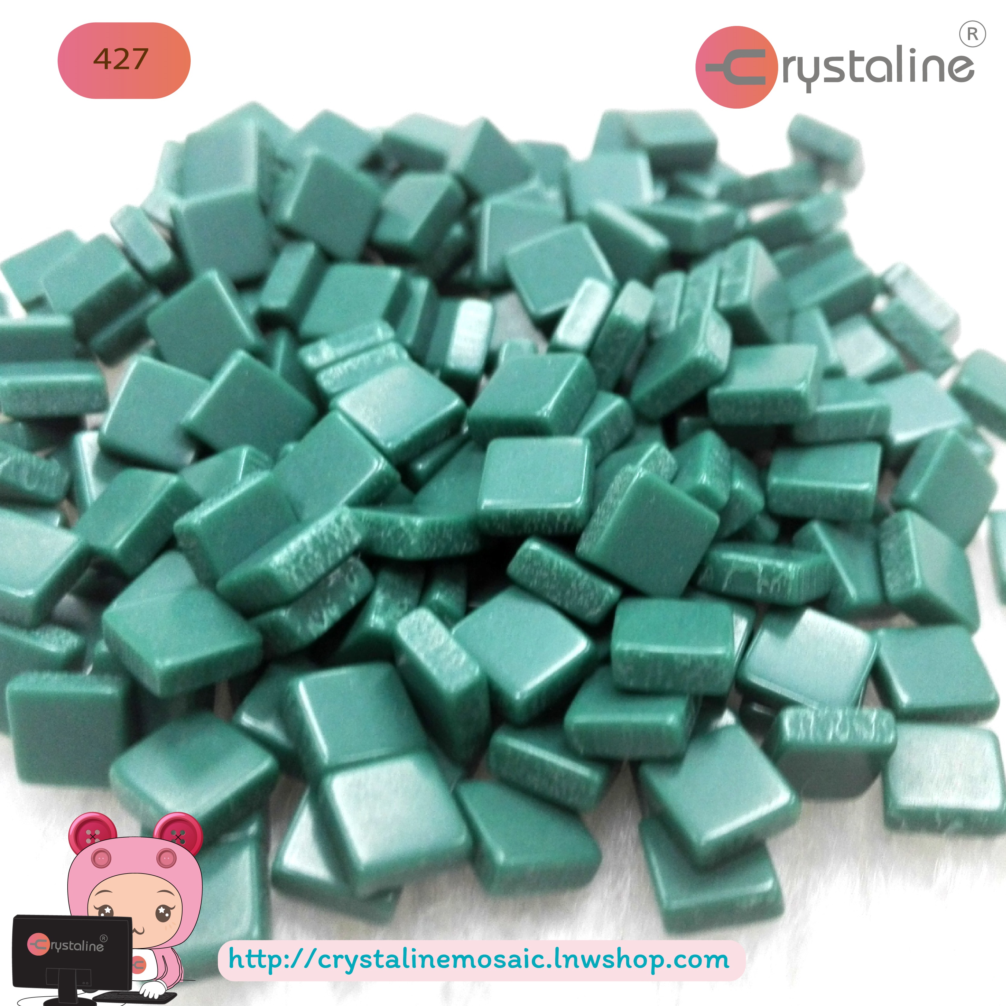 โมเสค เนื้อทึบแสงเงา ขนาด 5 x 5 mm. ( 500 g./Pack)