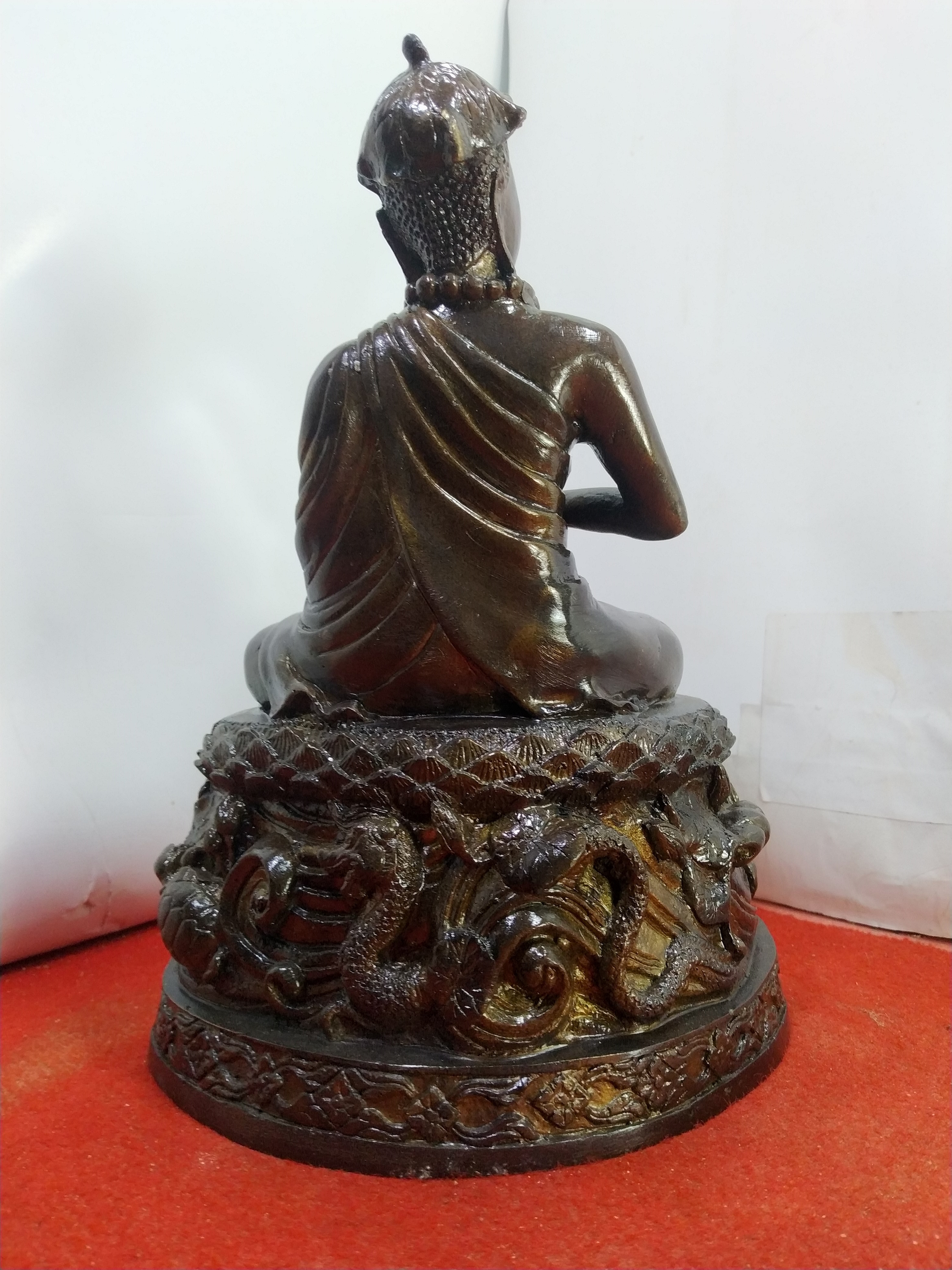 พระอุปคุต ปางจกบาตรหยุดตะวัน ฐาน 6 นิ้ว ด้านหลังลายมังกร