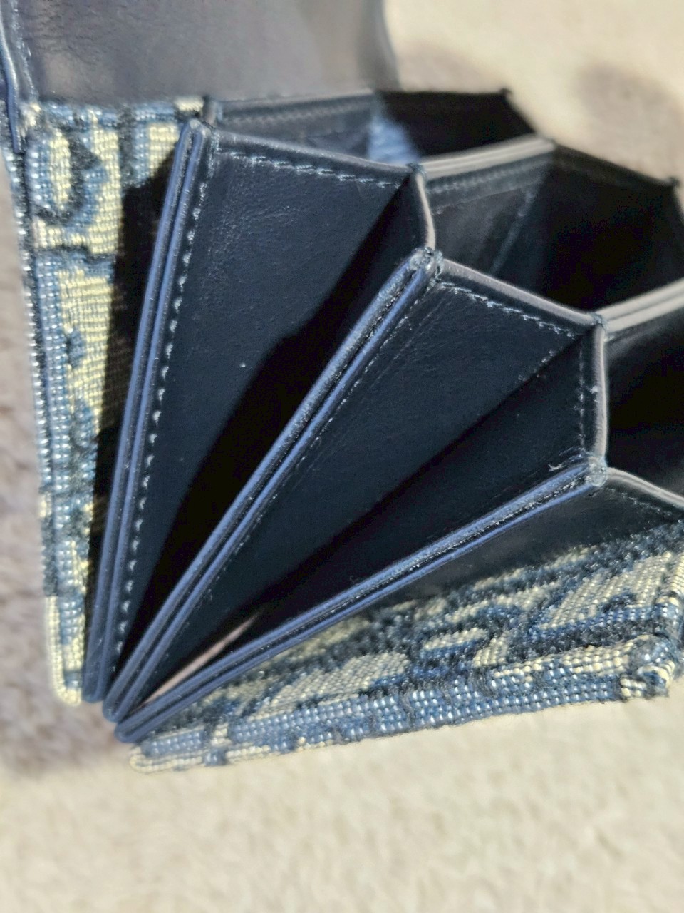 Dior Saddle 5 Gusset Card Holder Blue Dior Oblique Jacquard