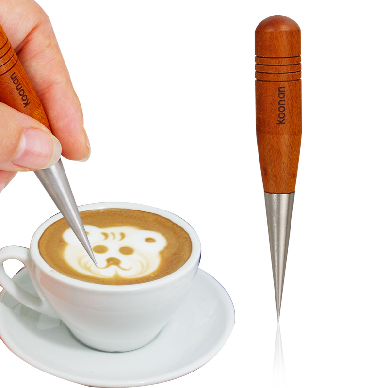 Latte art needle wood handle 1610-421