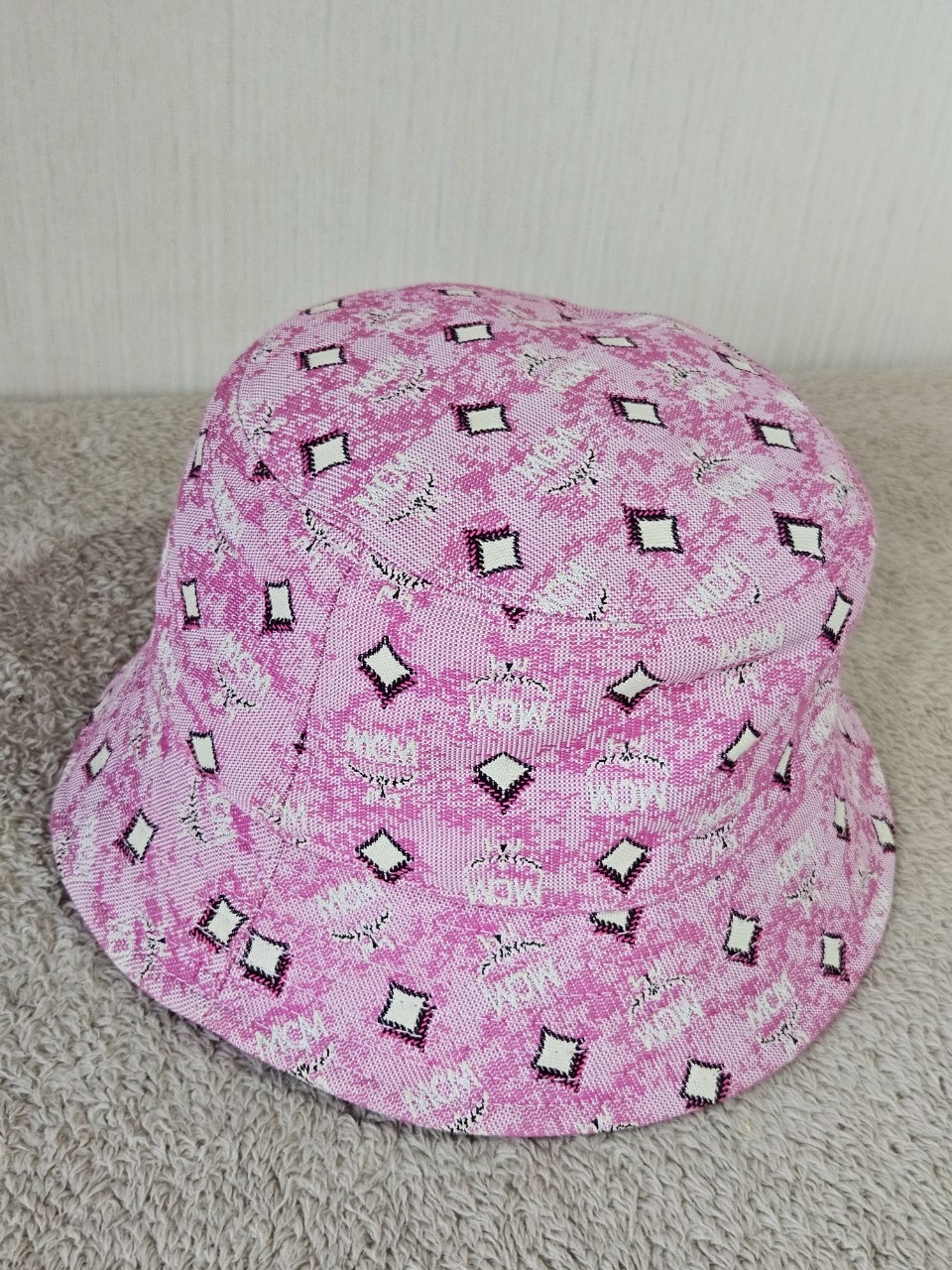 MCM One Size Bucket Hat Monogram Pink