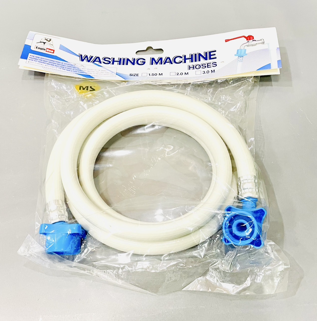 สายน้ำดีเข้าเครื่องซักผ้า 2เมตร รุ่นเกลียว 2ด้าน