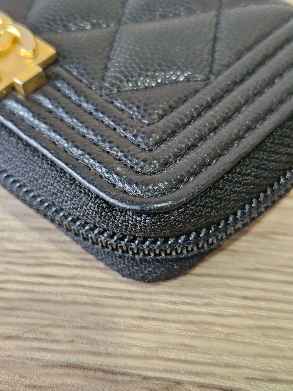 Chanel Boy Card Holder ดำทอง