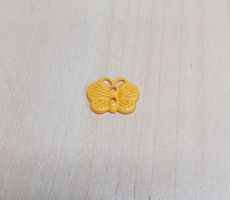 Butterfly button - Yellow mustard col. (size 26L,1pc/pack)