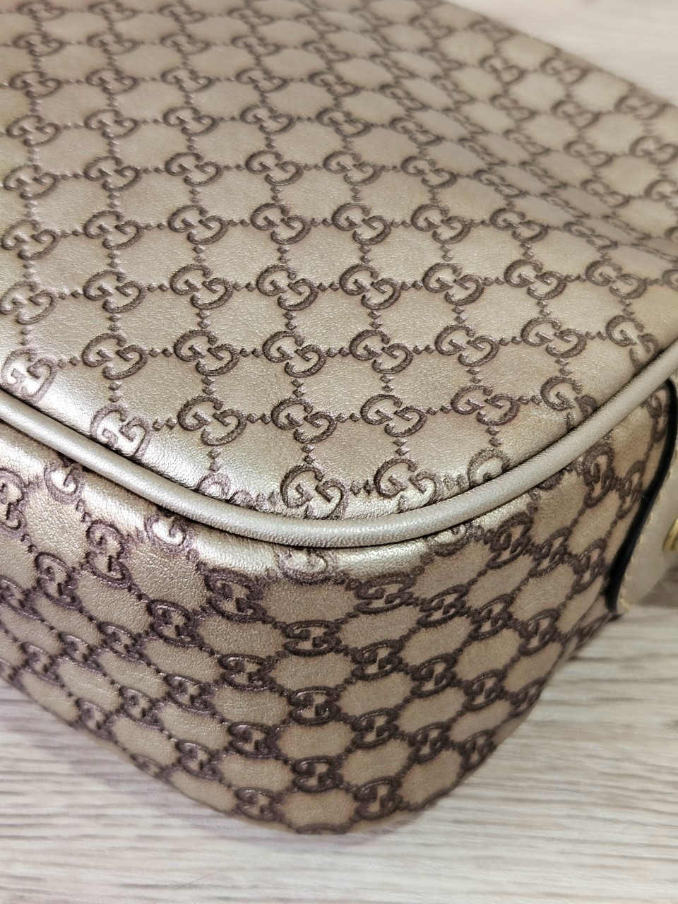 Gucci Guccissima Bamboo Metallic Gold Shoulder bag