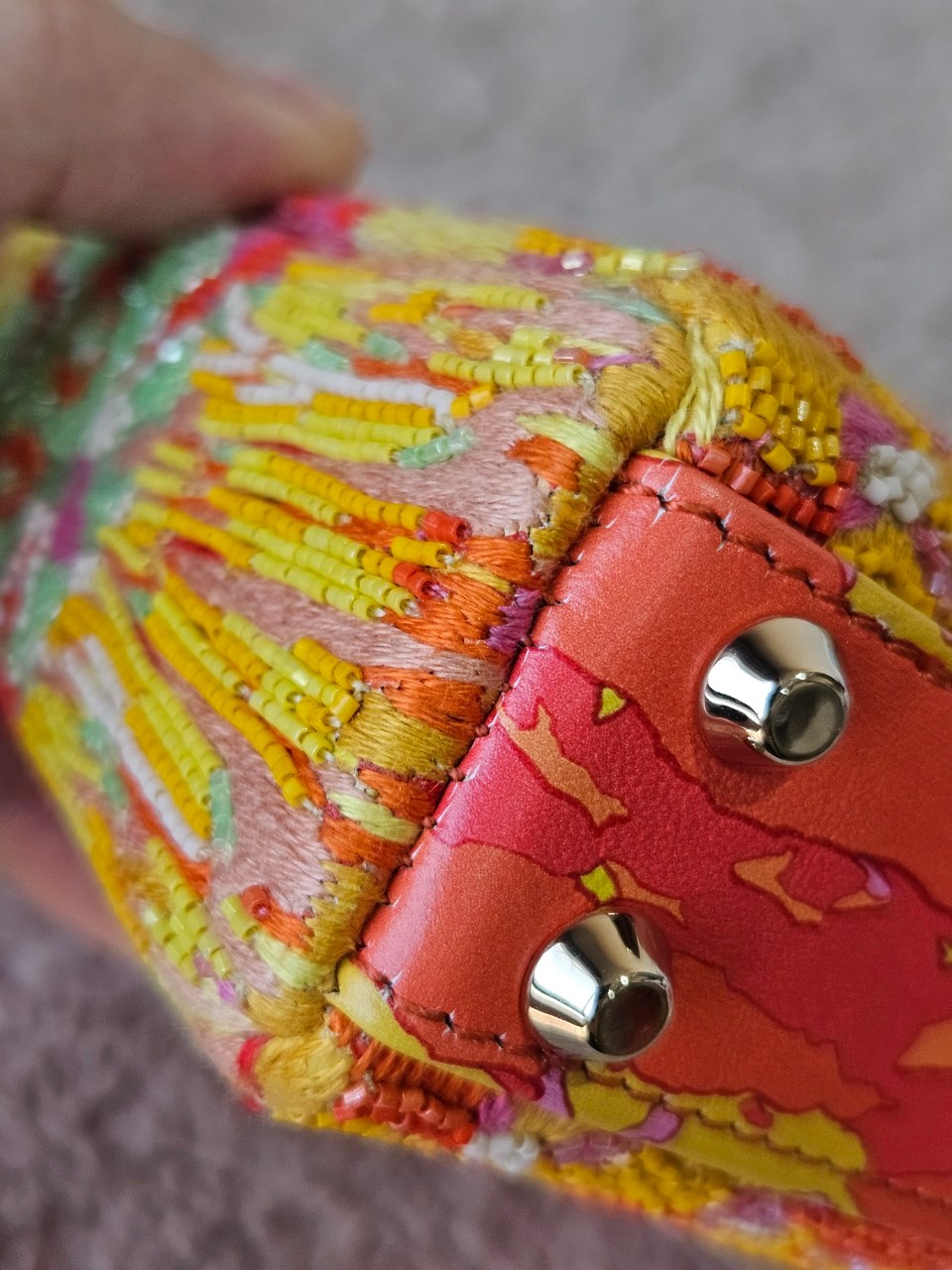 Lady Dior Micro Multicolor - Orange Gold Hardware