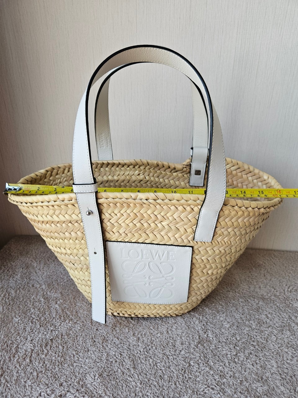 Loewe Basket Bag In Palm Leaf and Calfskin