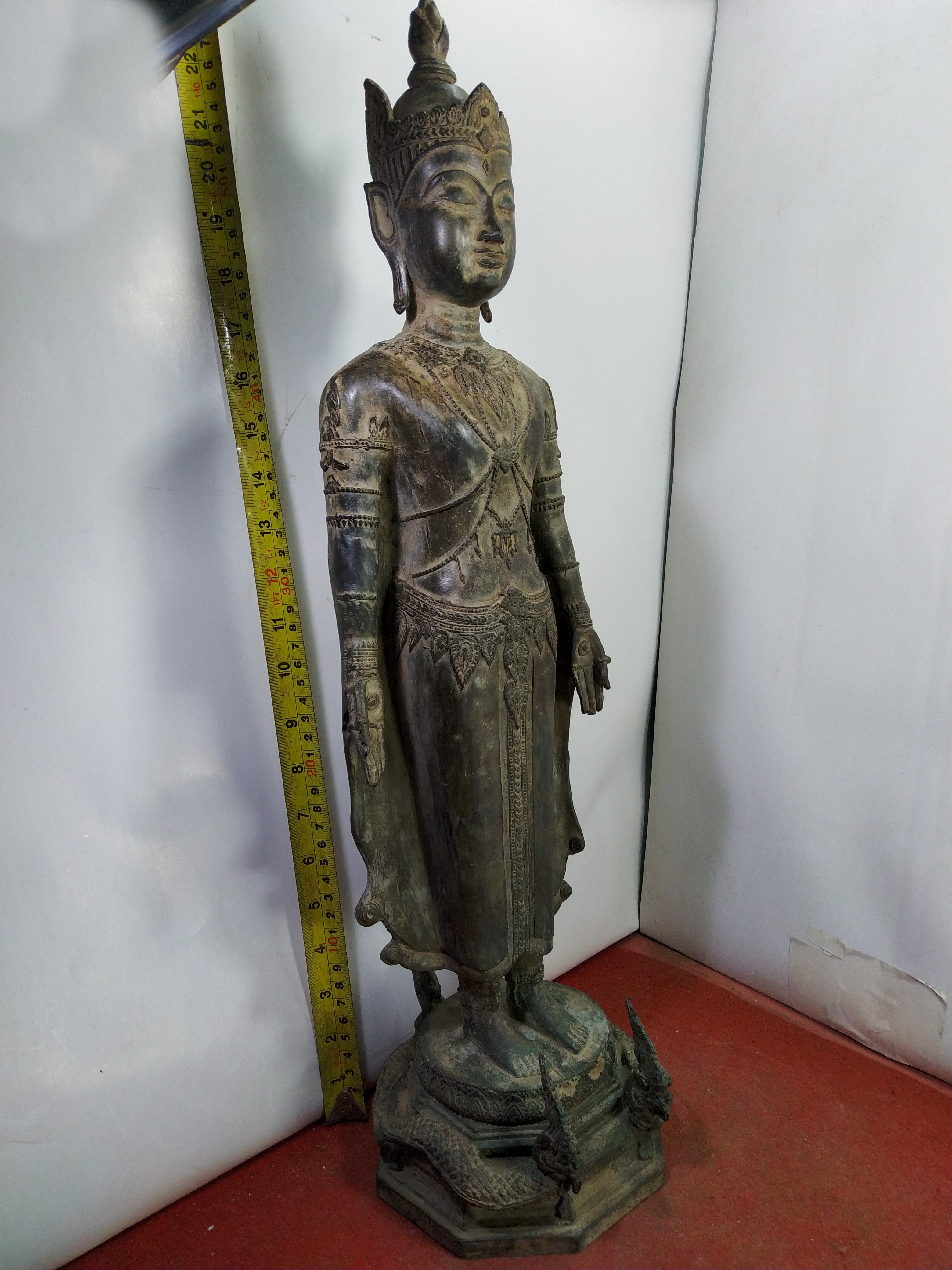พระอยุธยา ทรงเครื่อง ปางเปิดโลก เนื้อสำริด สูง22นิ้ว