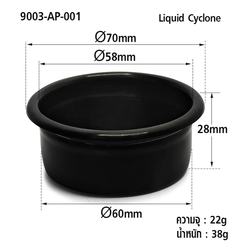 ตะแกรงชงกาแฟ APRESSO ไซโคลน แบล็คไทเทเนี่ยม 58 mm