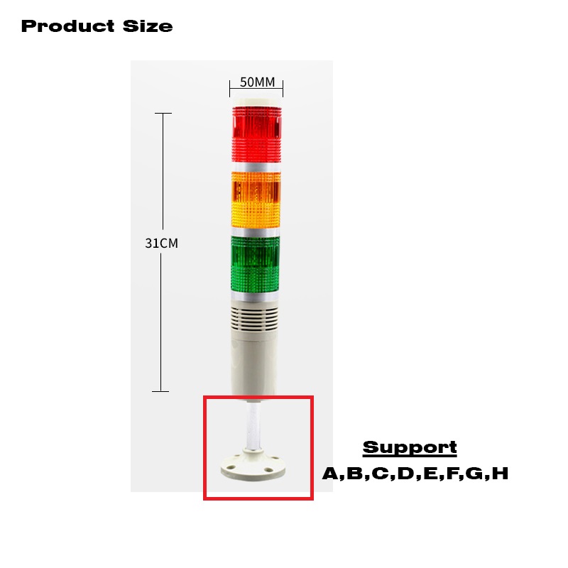 Tower Light LED AC 220 V.(ไฟสัญญาณ 3 สี แบบมีเสียง)