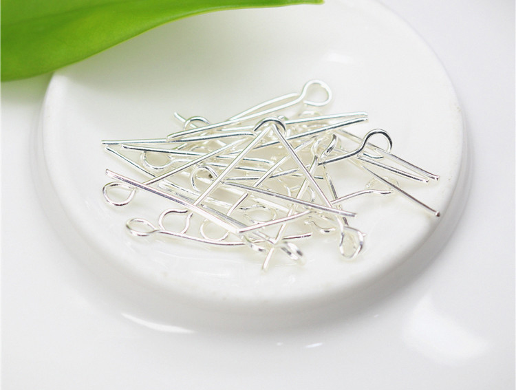 ขายส่ง ตะปูเลข9 (eye pin) 28มิล สีเงินใส วินเทจ บรรจุ 100กรัม