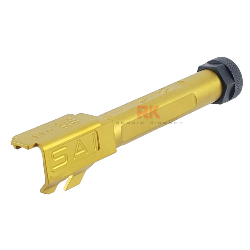 GunsModify SAI Stainless Threaded Barrel for Marui G19 (Gold)