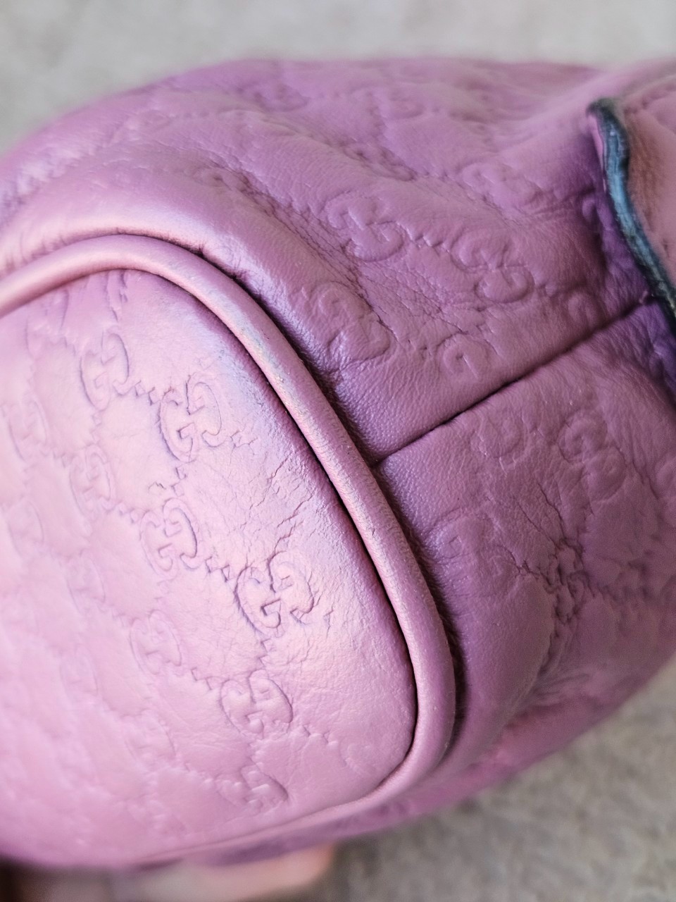 Gucci Small Pouch Cosmetic Pink Leather Interlocking G