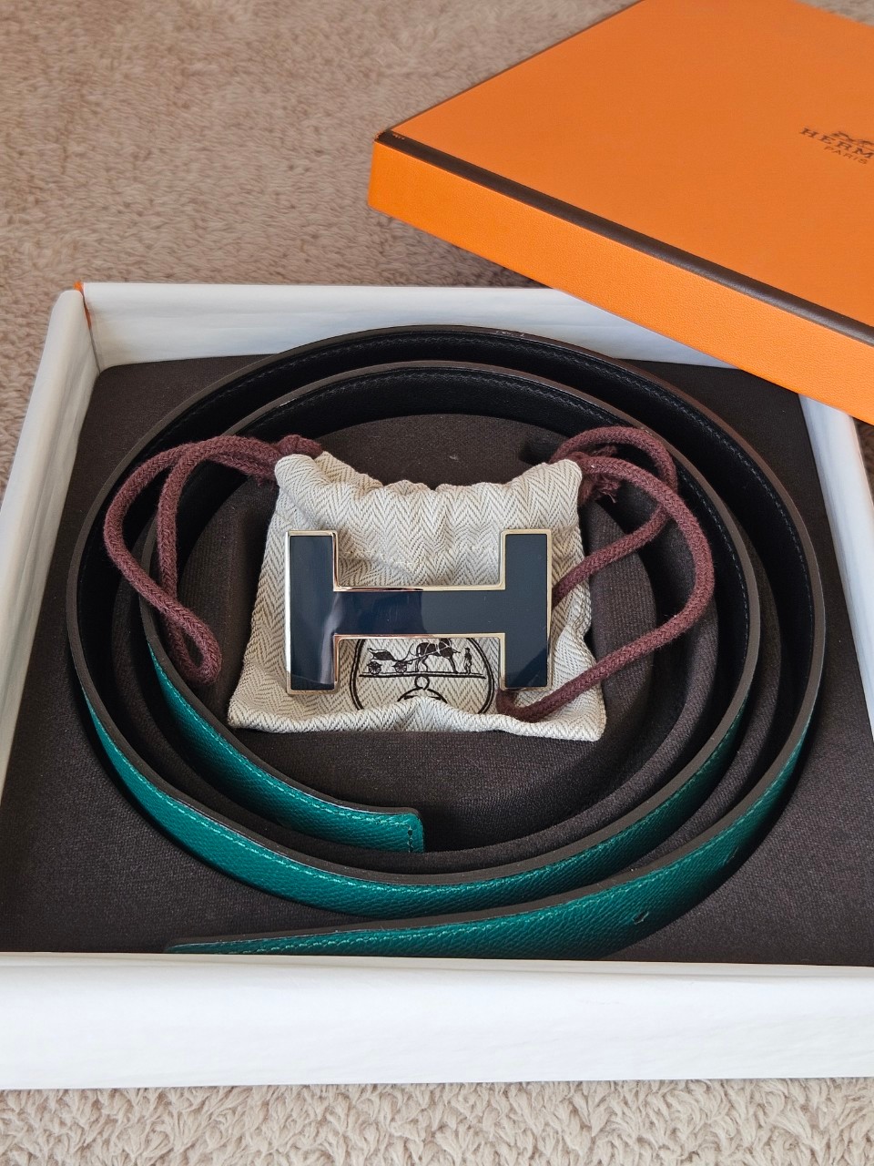 Hermes belt 32mm stamp R square