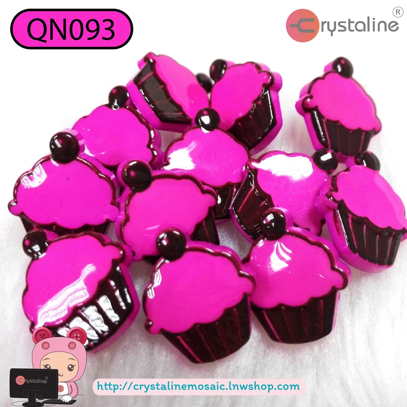 Cubcake button - Pink col. (size 21L,1pc/pack)