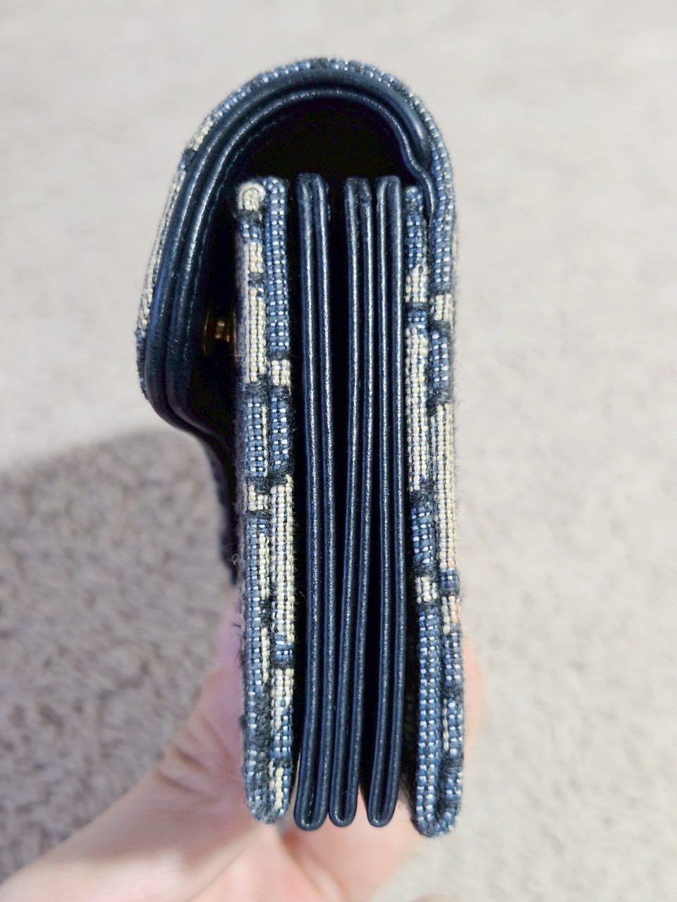 Dior Saddle 5 Gusset Card Holder Blue Dior Oblique Jacquard