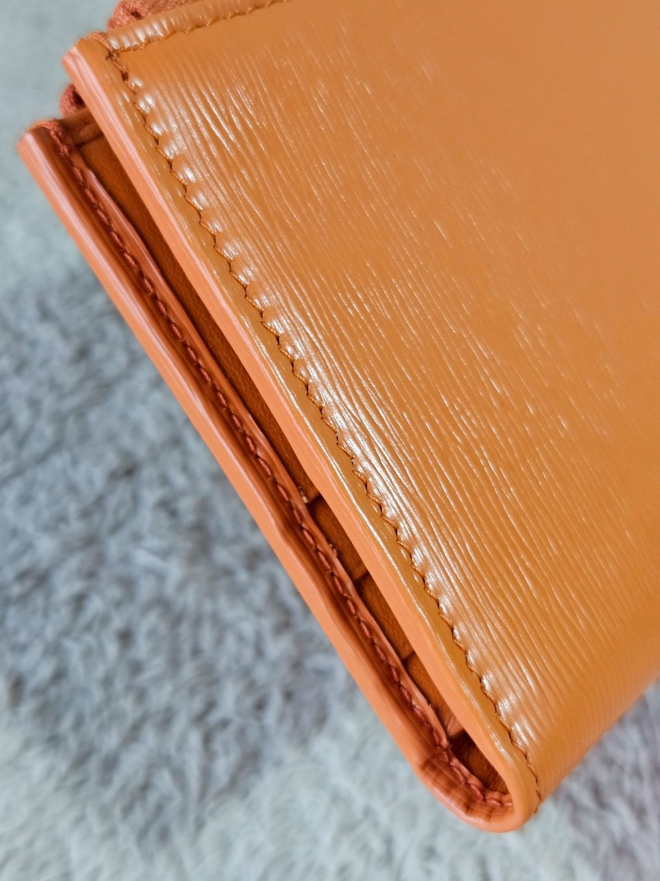 Prada Bifold Double Zip Orange Wallet