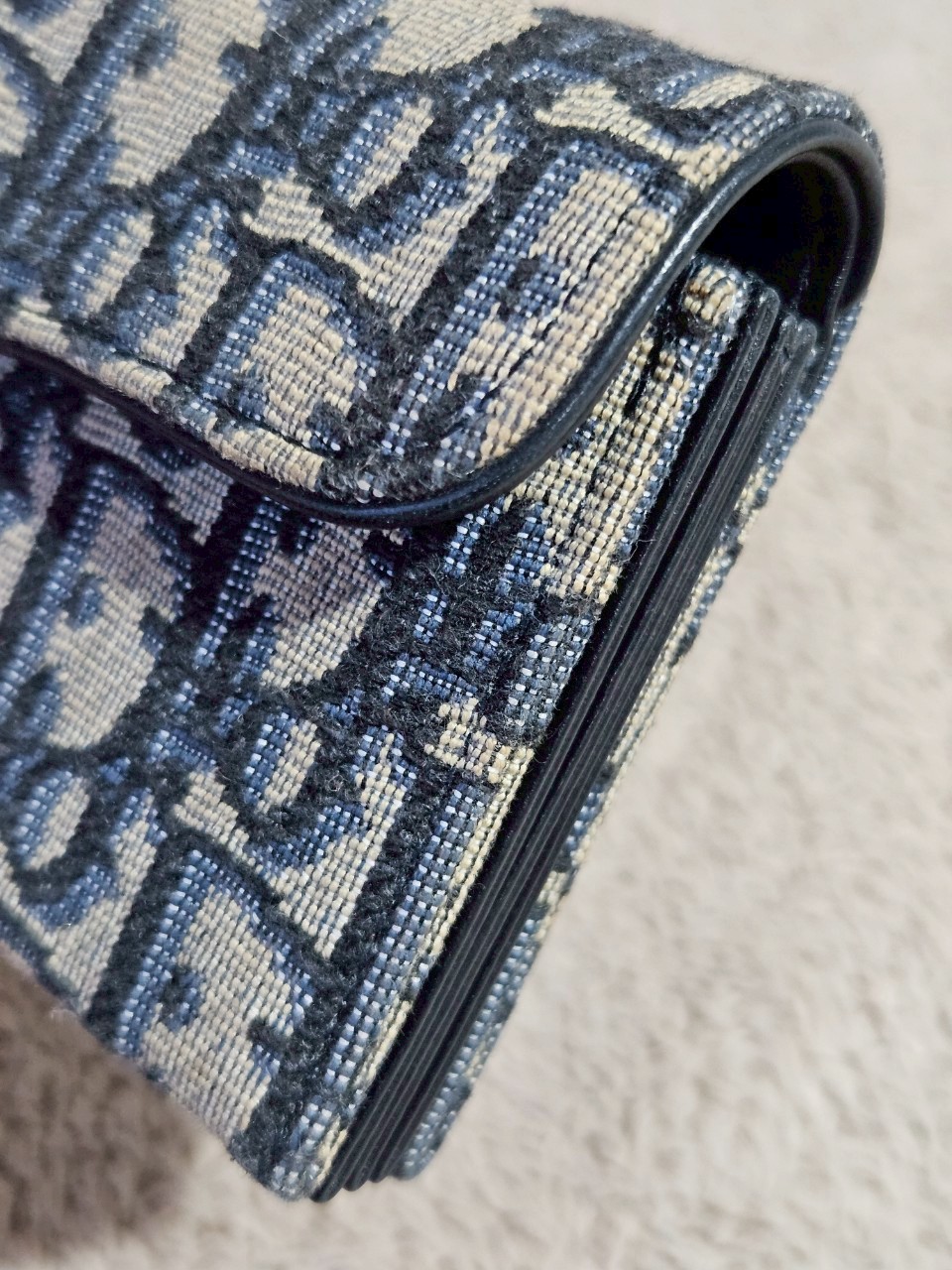 Dior Saddle 5 Gusset Card Holder Blue Dior Oblique Jacquard