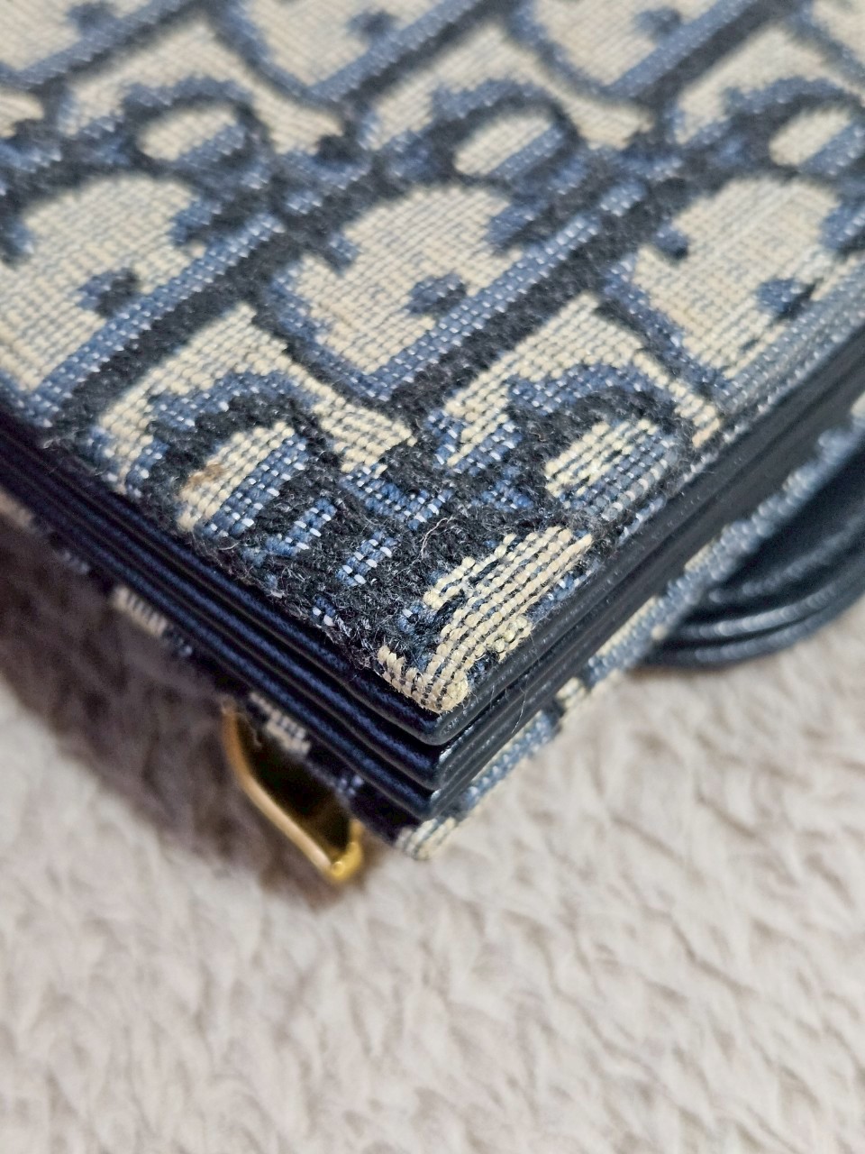 Dior Saddle 5 Gusset Card Holder Blue Dior Oblique Jacquard