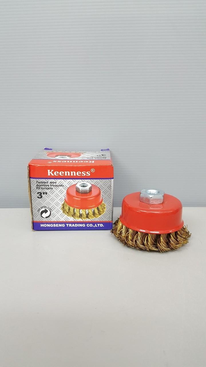 แปรงลวดถักเปีย 3" สีเงิน/สีทอง