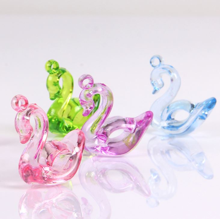 ขายส่ง(1โหล/12ชิ้น) จี้ห้อย ice color ลายหงส์ ขนาด 44*33mm (สูงxกว้าง) คละสี