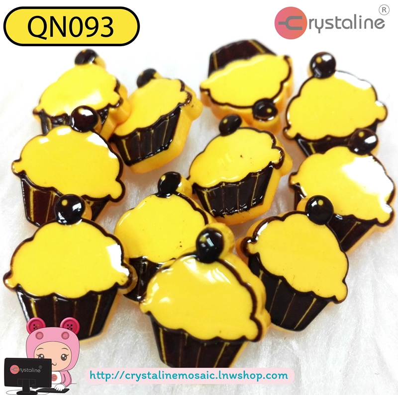 Cubcake button - Yellow col. (size 21L,144pcs/pack)