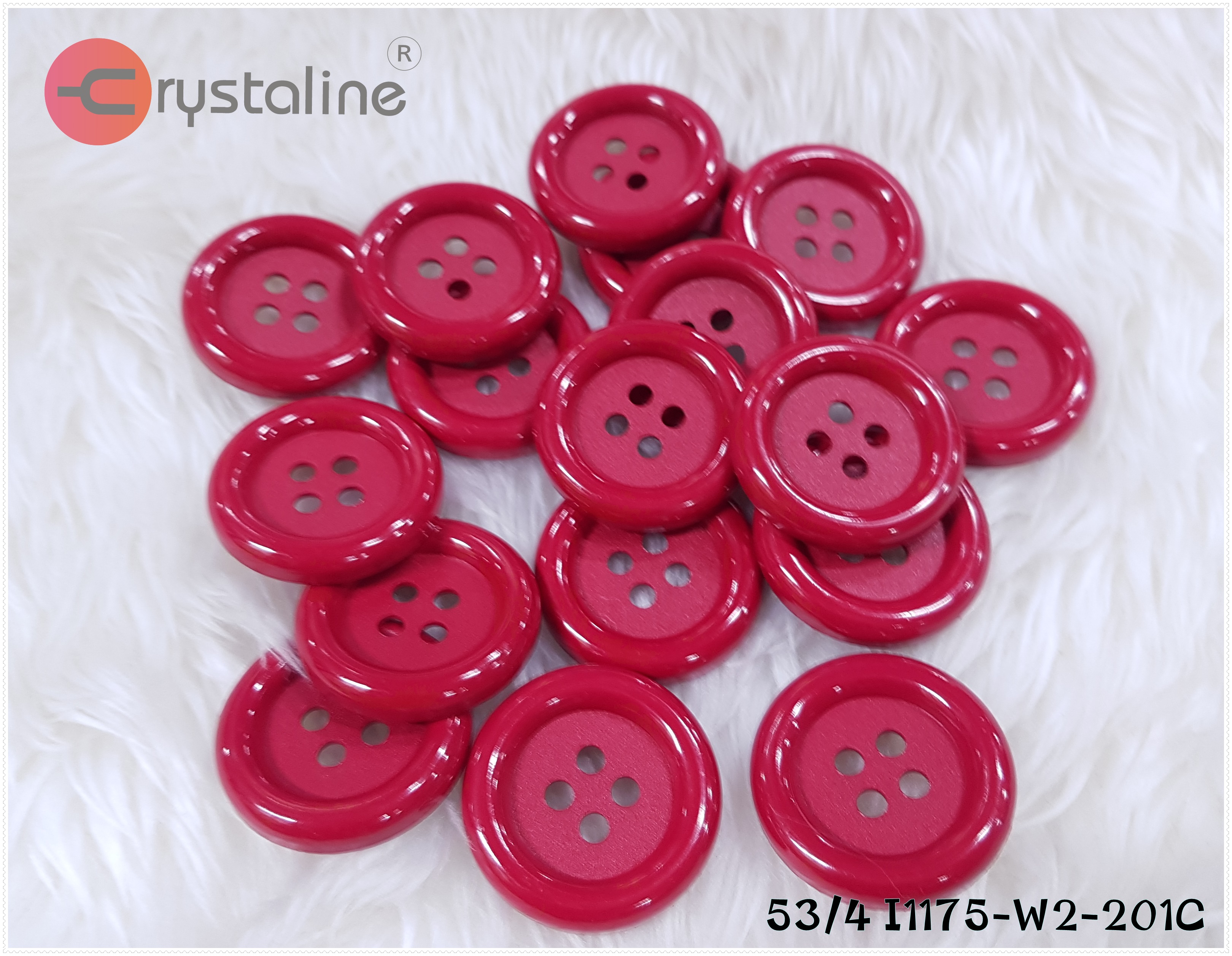 Big button - Red col. (size 53L,50pcs/pack)