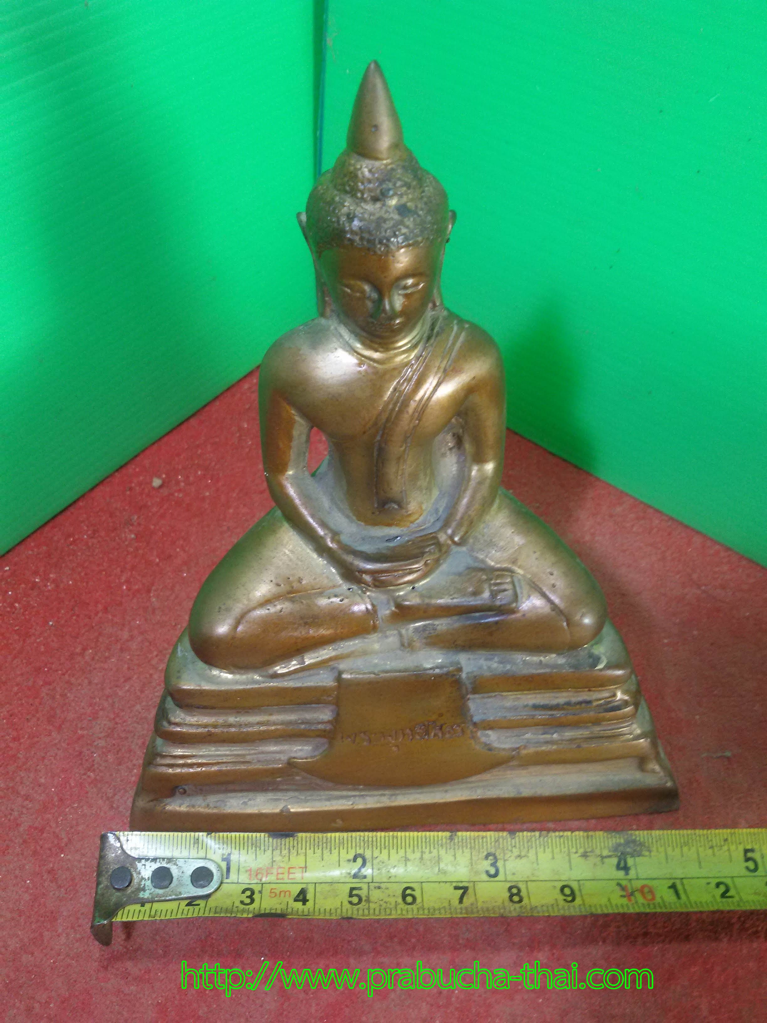 พระพุทธโสธร วัดโสธรวรารามวรวิหาร ฐาน 4 นิ้ว เนื้อสำริดทองเหลือง