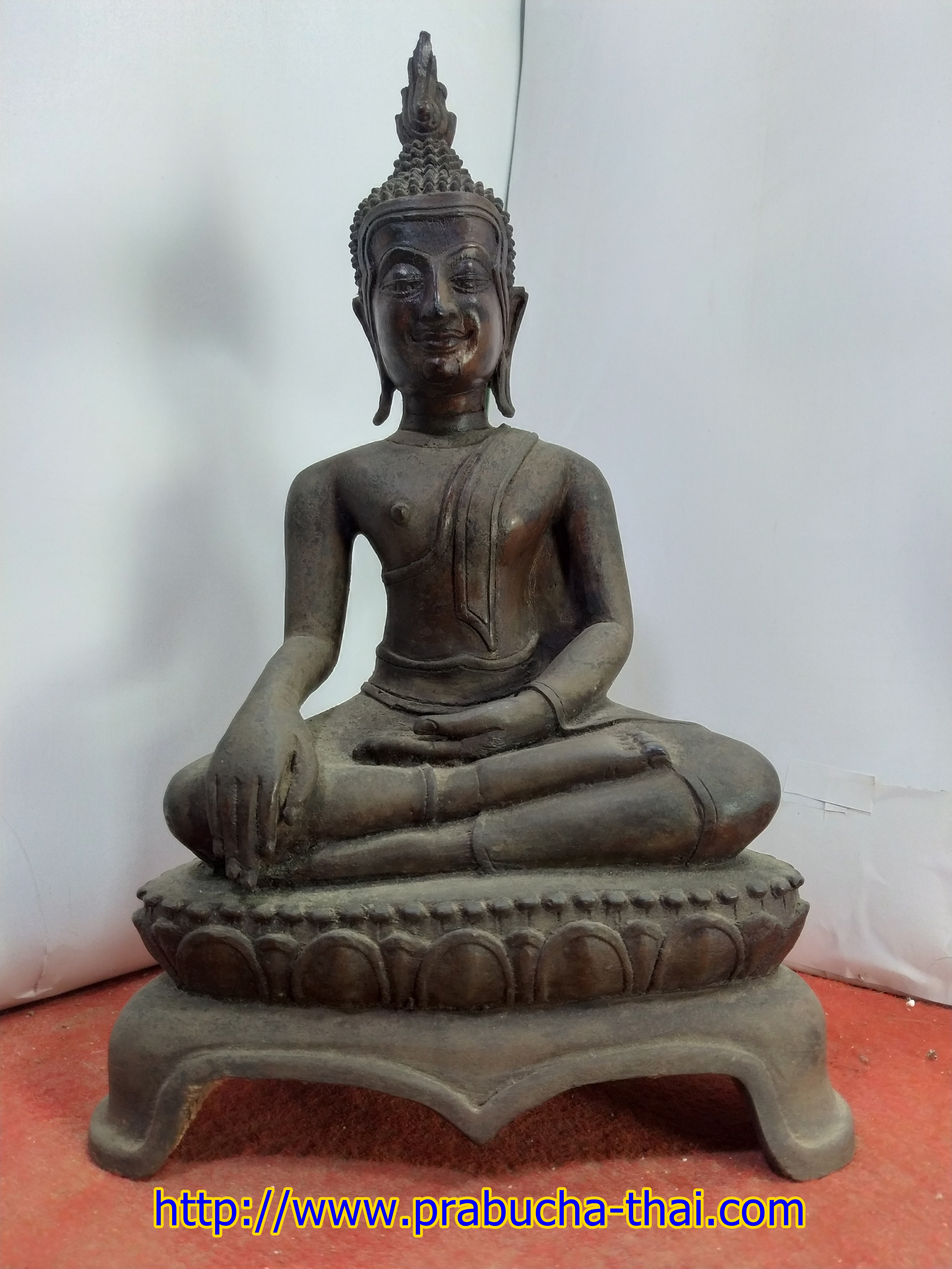 พระอู่ทอง ฐานบัวสามขา หน้าตัก 5 นิ้ว เนื้อสำริด
