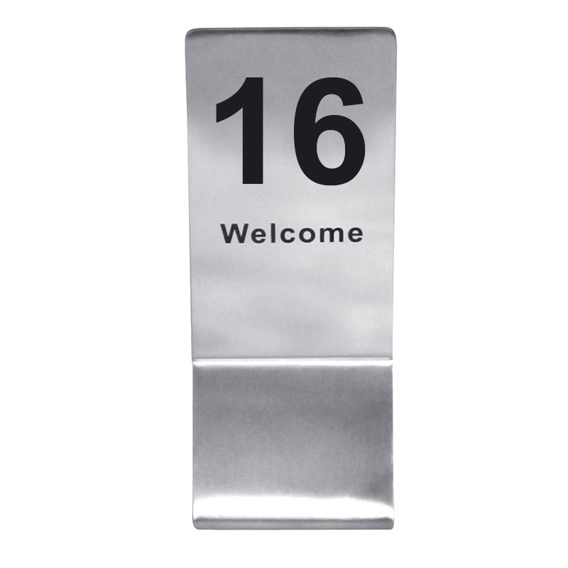 ป้ายโต๊ะสแตนเลสทรงสูง เลข 1-20 1617-020