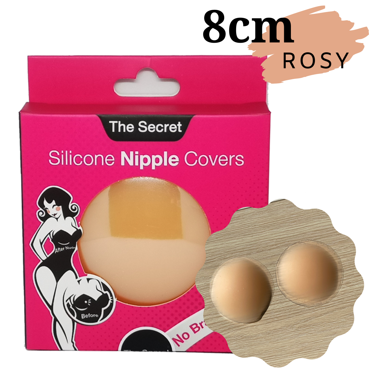 ซิลิโคนแปะจุก ที่ปิดหัวนม แปะหัวนม ปิดจุกนม เนื้อเจลทรงดอกไม้ขนาด 6.5cm และเนื้อด้านทรงวงกลมขนาด 8cm ซิลิโคนปิดจุก