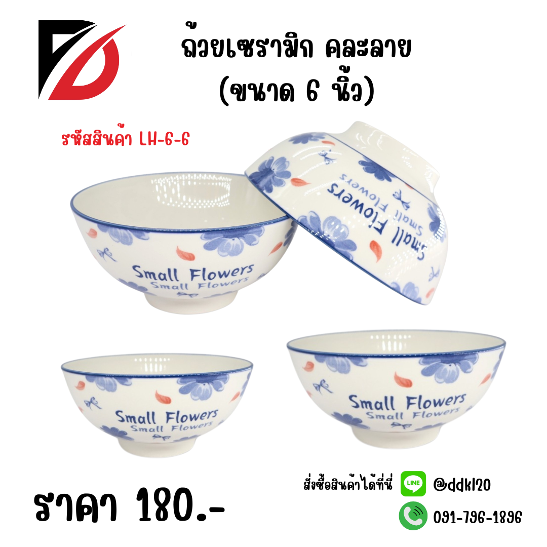 ถ้วยเซรามิก คละลาย (6 นิ้ว)