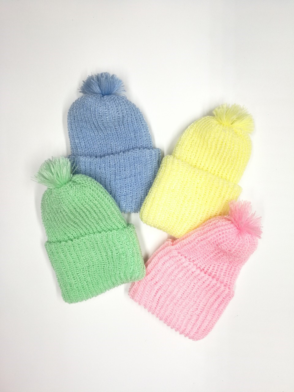 ขายส่ง หมวกไหมพรมเด็กแรกเกิด รุ่นหมวกเปล่าสีลูกกวาด (ราคาต่อโหล) nongnini1988