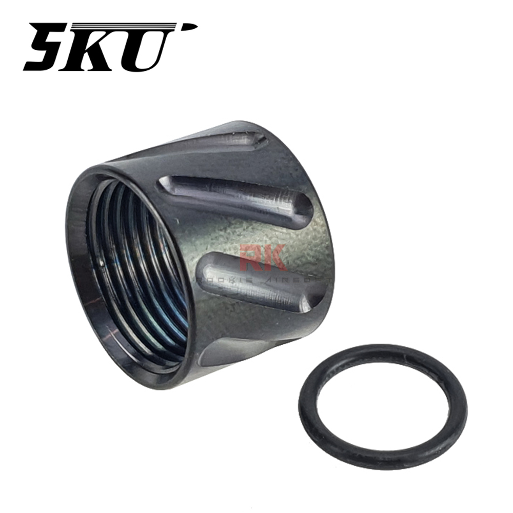 5KU Diagonals Knurled Thread Protector -14mm CCW (Black)