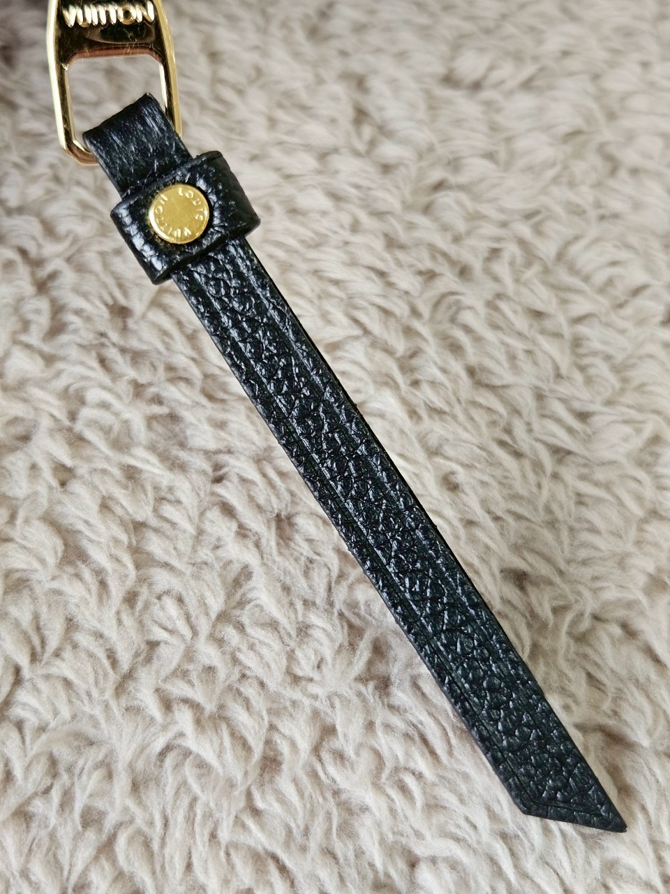 LV m80885 Key Pouch Bicolor Mono Emp Leather Black Beige